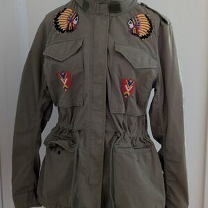 Denim & Supply Ralph Lauren Khaki Embroidered Utility Jacket